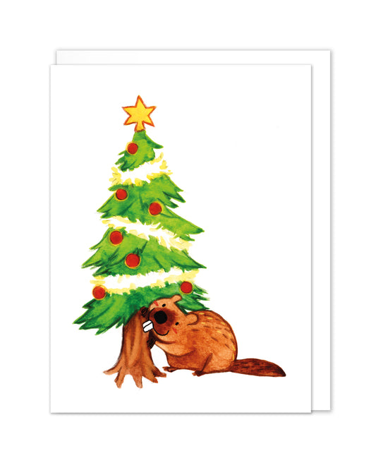 Christmas Tree Beaver Card