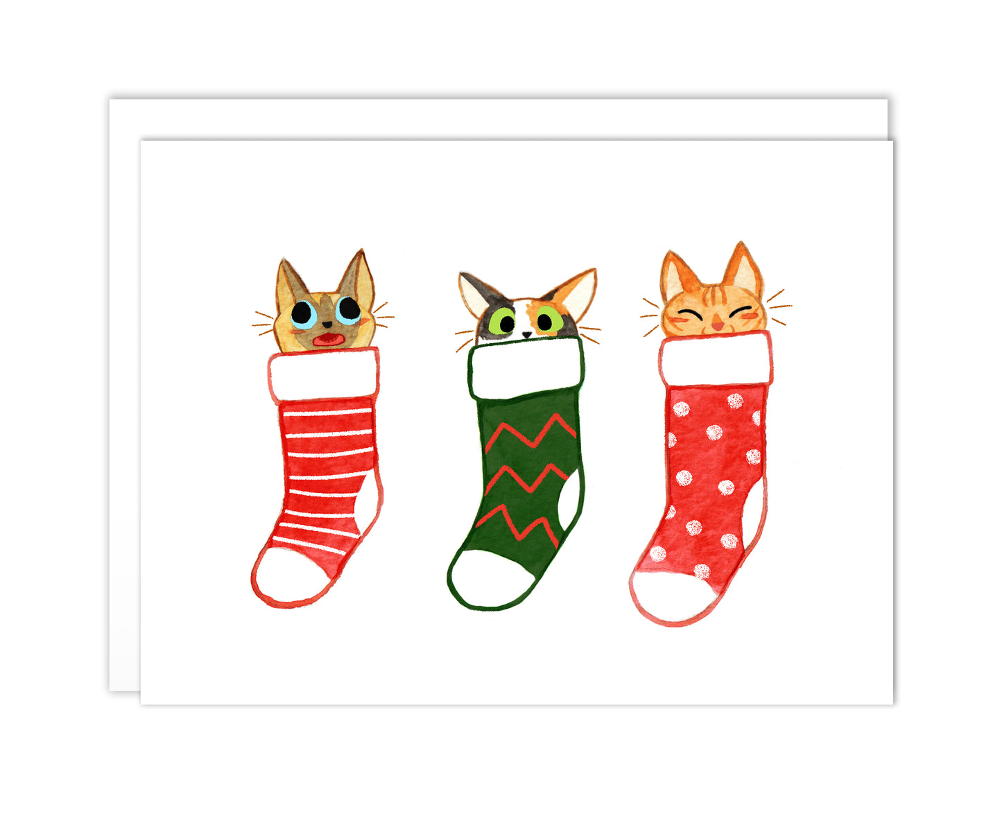 Stocking Cats Card