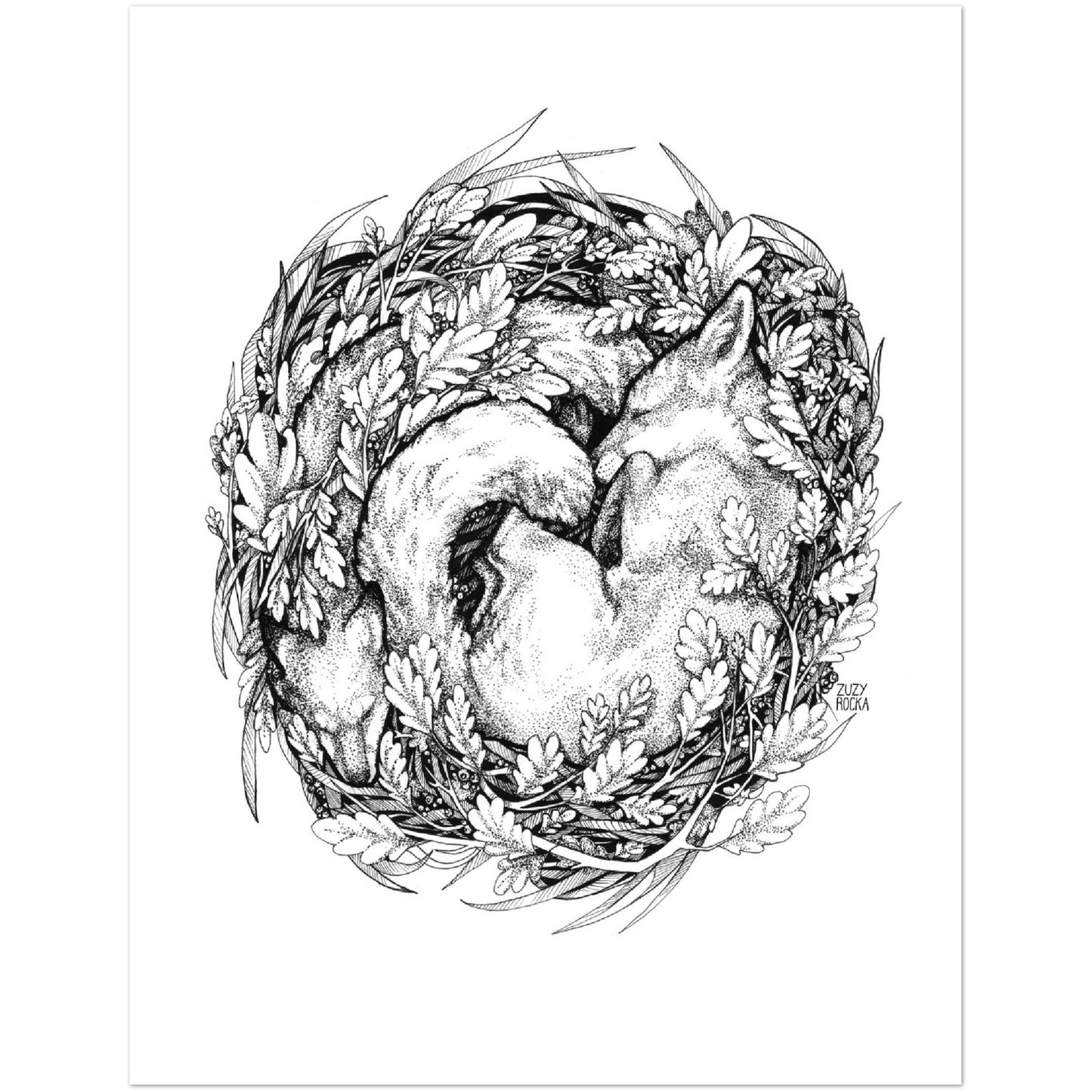 Nesting Series - Foxes - Matte Print
