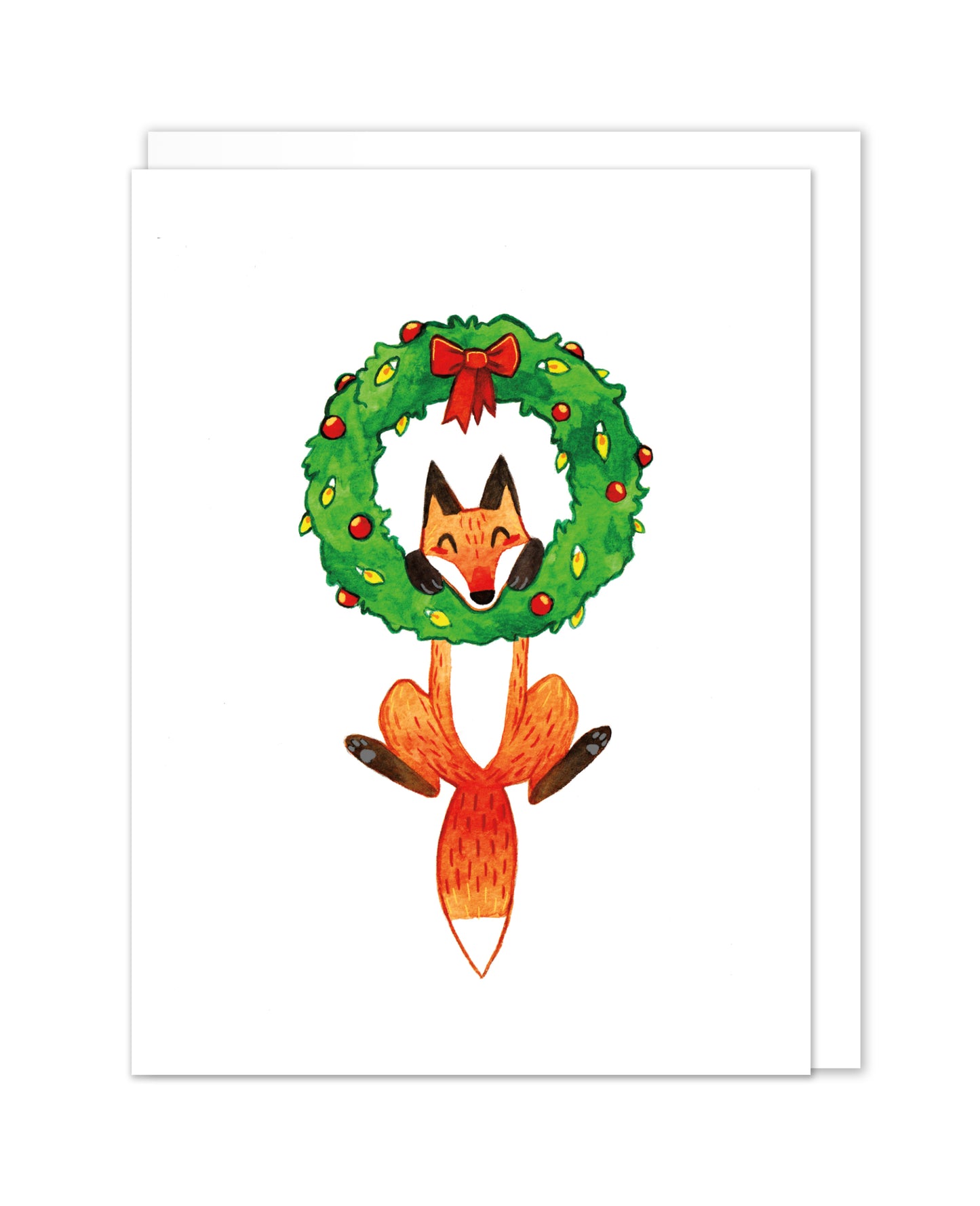 Fox Wreath Christmas Card
