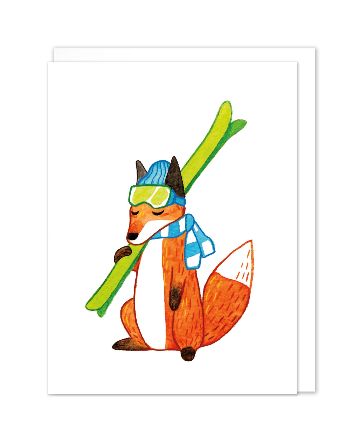 Skiing Fox Card
