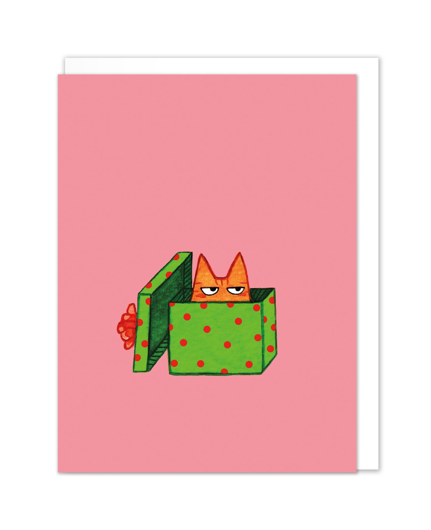 Pink Present Cat Card