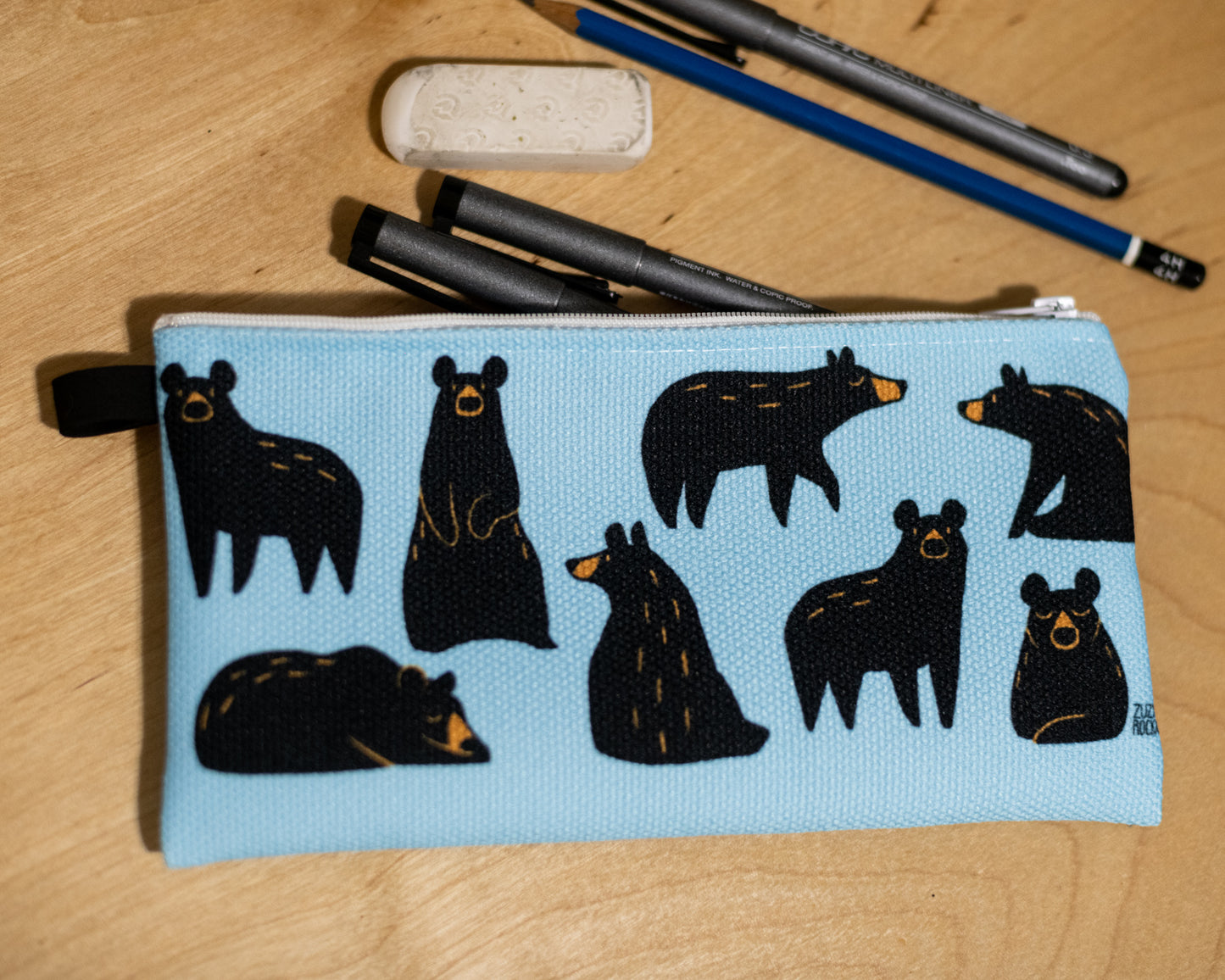 Bears Pencil Case - in studio