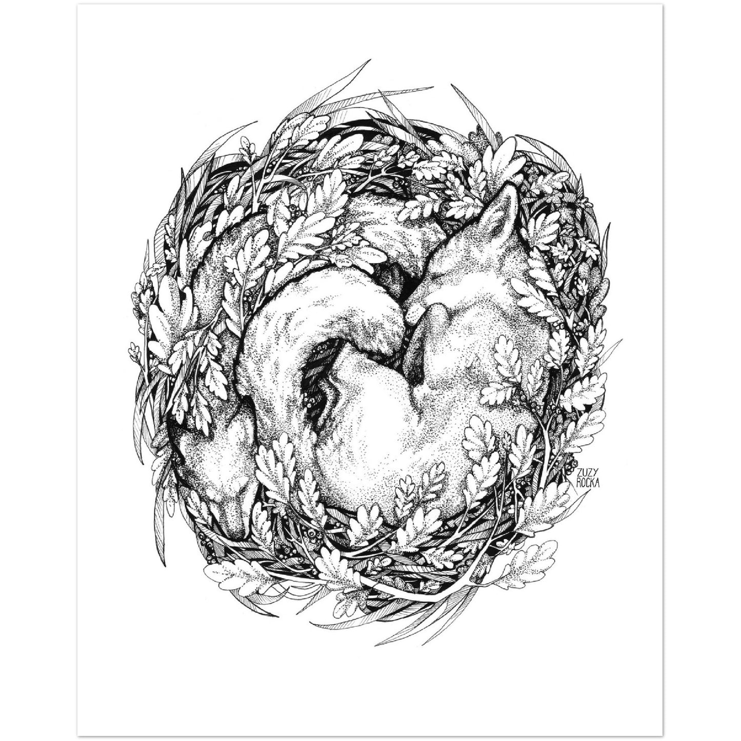 Nesting Series - Foxes - Matte Print